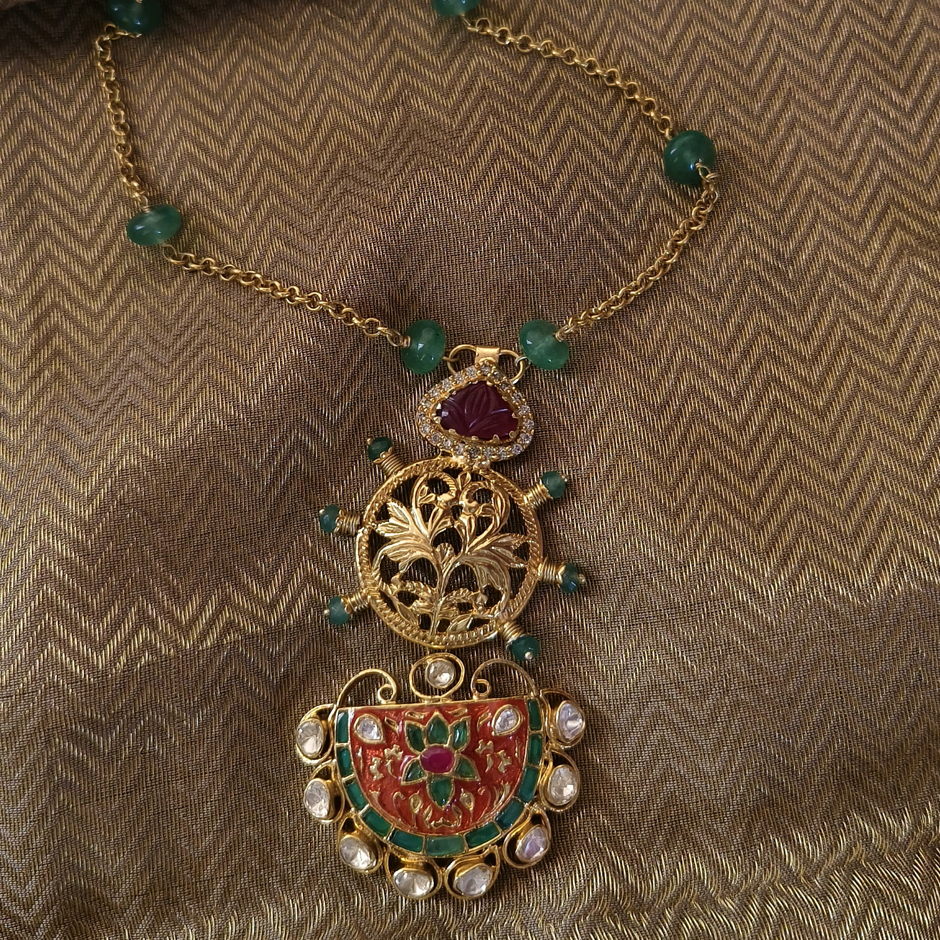 Nayaab Long Necklace with Minakari Work